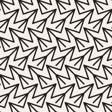 Soyut geometrik desen çizgili satırlar. Sorunsuz vektör arka plan. Siyah ve beyaz kafes doku.