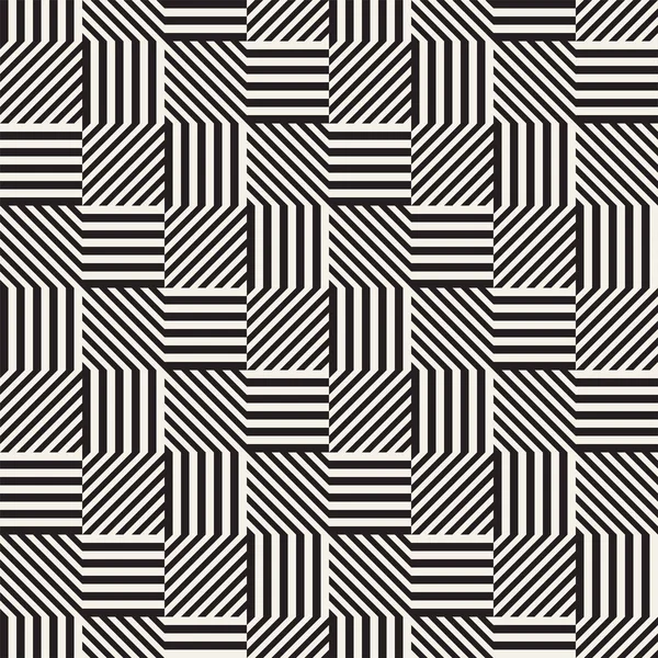 Modèle géométrique abstrait avec des rayures, des lignes. Fond vectoriel sans couture. Texture treillis noir et blanc . — Image vectorielle