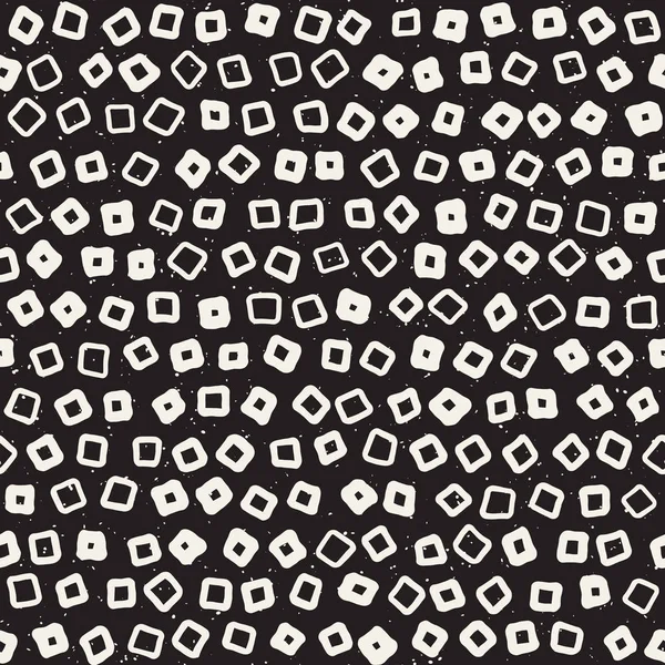 El çekilmiş siyah beyaz mürekkep soyut seamless modeli. Vektör şık grunge doku. Tek renkli şekiller boya fırça satırları dağınık