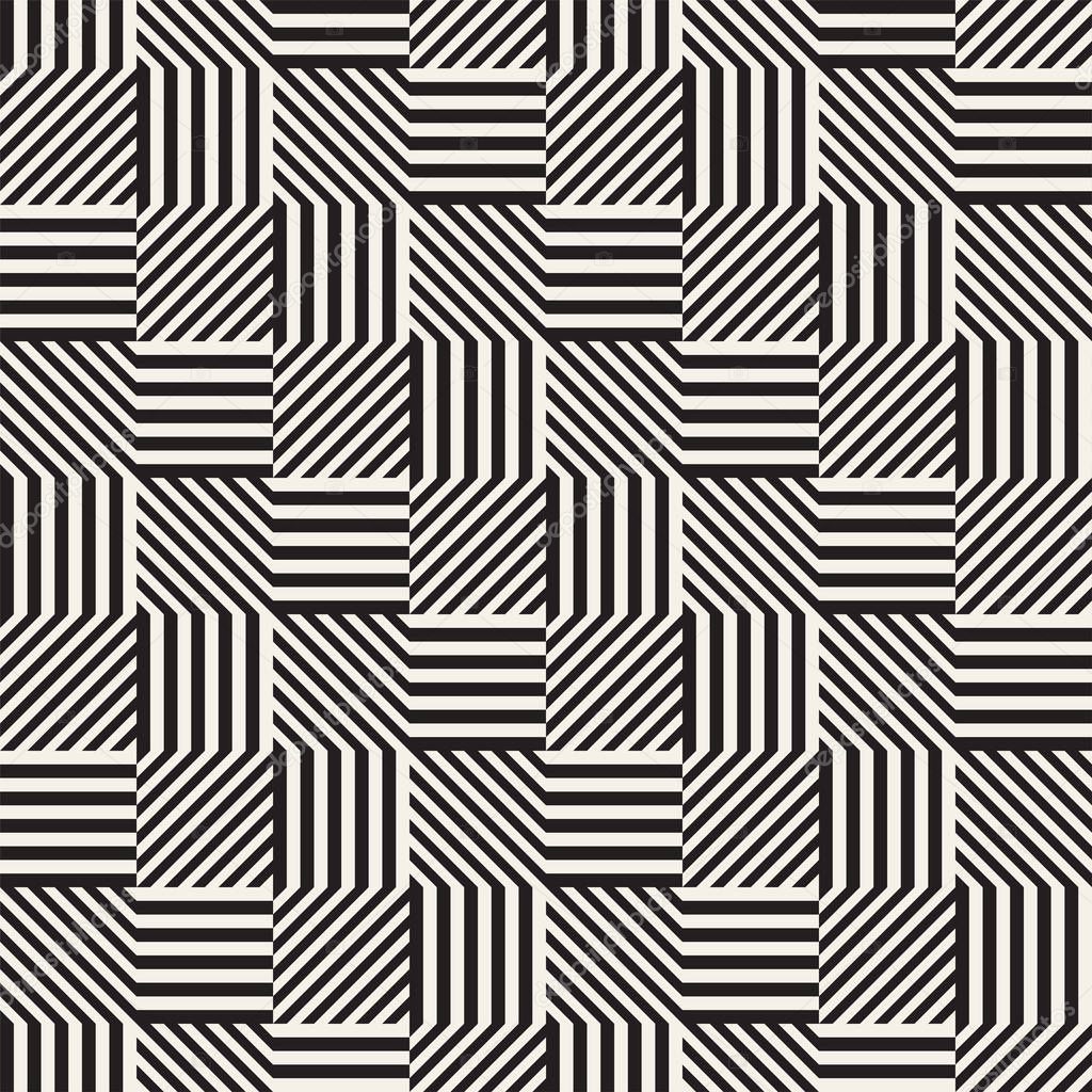 Abstract geometric pattern with stripes, lines. Seamless vector background. Black and white lattice texture.