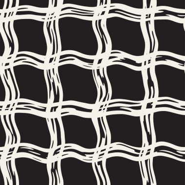 Elle çizilmiş seamless modeli. Mürekkep doodle grunge kılavuz allover desenle. Serbest çizim tartan ile grafik arka plan.