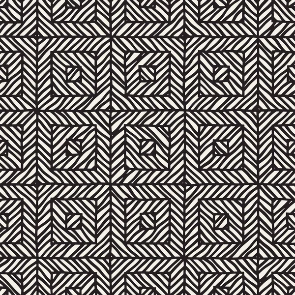 Vektor nahtlose handgezeichnete Muster. Zickzack- und Streifenlinien. Stammesdesign Hintergrund. Ethnische Gekritzeltextur. — Stockvektor