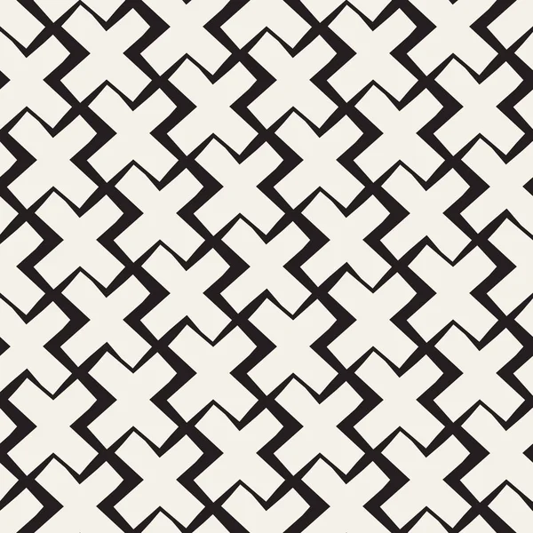 Vector seamless preto e branco linhas padrão abstrato fundo. Formas cruzadas ornamento de amarração geométrica . —  Vetores de Stock