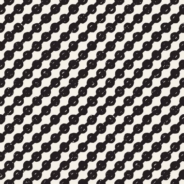 El çekilmiş siyah beyaz mürekkep soyut seamless modeli. Vektör şık doku. Tek renkli geometrik shappes boya fırça satırları