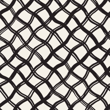 Elle çizilmiş seamless modeli. Mürekkep doodle grunge kılavuz allover desenle. Serbest çizim tartan ile grafik arka plan.