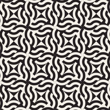 Soyut geometrik desen çizgili satırlar. Sorunsuz vektör ackground. Siyah ve beyaz kafes doku.