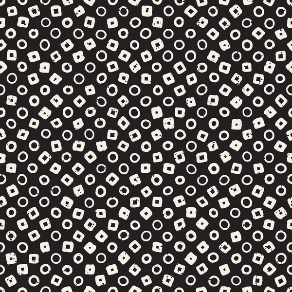 Tinta dibujada a mano en blanco y negro patrón inconsútil abstracto. Vector elegante textura grunge. Monocromo formas dispersas líneas de pincel de pintura — Archivo Imágenes Vectoriales