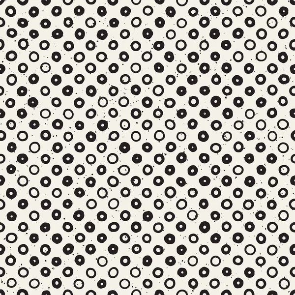 El çekilmiş siyah beyaz mürekkep soyut seamless modeli. Vektör şık grunge doku. Tek renkli şekiller boya fırça satırları dağınık