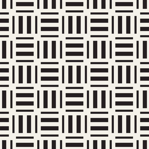 Crosshatch vecteur motif géométrique sans couture. Arrière-plan rectangles graphiques croisés. Motif à carreaux. Texture noire et blanche sans couture de lignes croisées. Impression simple en tissu Trellis . — Image vectorielle