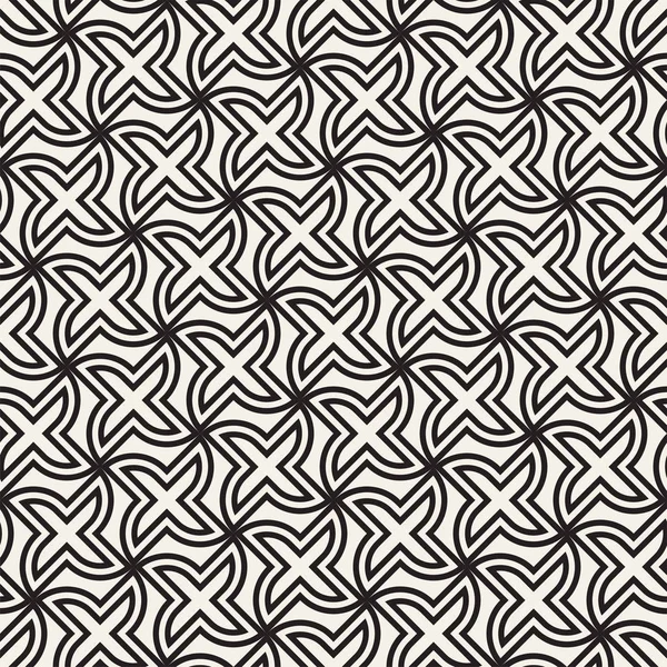 Vector naadloze cross Tegelen patroon. Moderne stijlvolle geometrische lattice textuur. Herhalende mozaïek vormen abstract achtergrond — Stockvector