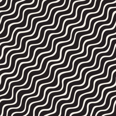 El ile Seamless Modeli dalgalar çizilmiş. Arka plan dalgalı fırça darbeleriyle. Siyah ve beyaz serbest doku hatları.