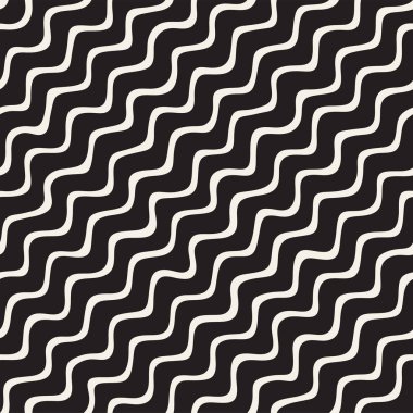 El ile Seamless Modeli dalgalar çizilmiş. Arka plan dalgalı fırça darbeleriyle. Siyah ve beyaz serbest doku hatları.