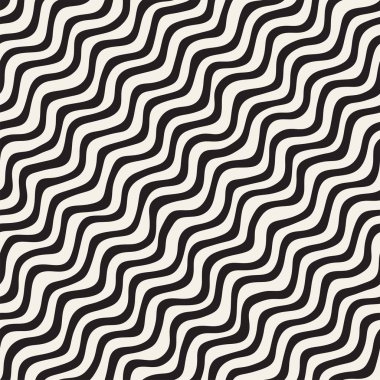 El ile Seamless Modeli dalgalar çizilmiş. Arka plan dalgalı fırça darbeleriyle. Siyah ve beyaz serbest doku hatları.