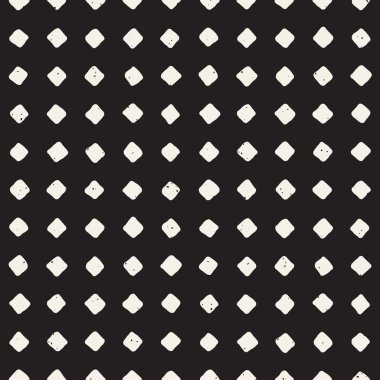 El çekilmiş siyah beyaz mürekkep soyut seamless modeli. Vektör doku. Tek renkli geometrik shappes boya fırça satırları