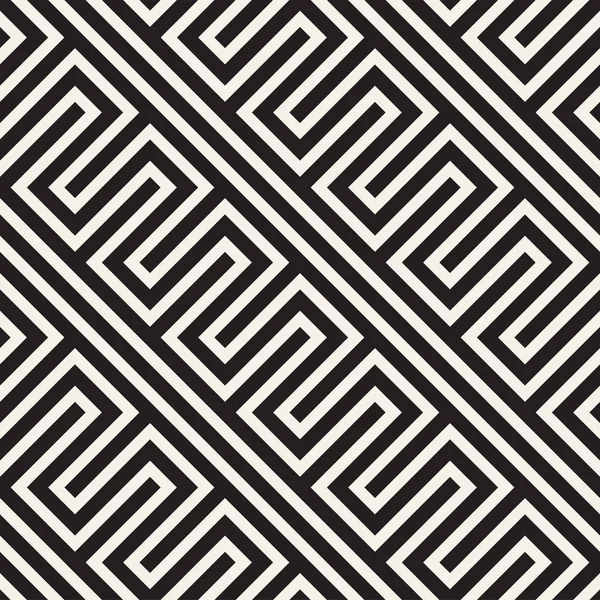 Abstrakta geometriska mönster med ränder, linjer. Sömlös vector bakgrund. Svart och vitt galler textur. — Stock vektor