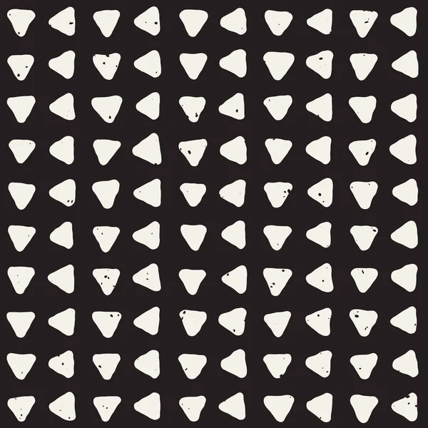 El çekilmiş siyah beyaz mürekkep soyut seamless modeli. Vektör doku. Tek renkli geometrik shappes boya fırça satırları