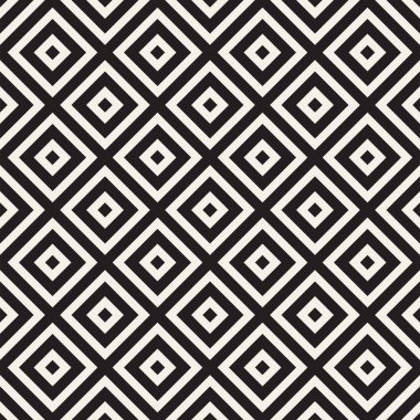 Soyut geometrik desen çizgili satırlar. Sorunsuz vektör arka plan. Siyah ve beyaz kafes doku.