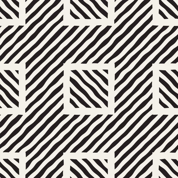 Patrón dibujado a mano sin costura vectorial. Zigzag y rayas líneas ásperas. Fondo de diseño tribal. Textura de garabato étnico . — Archivo Imágenes Vectoriales