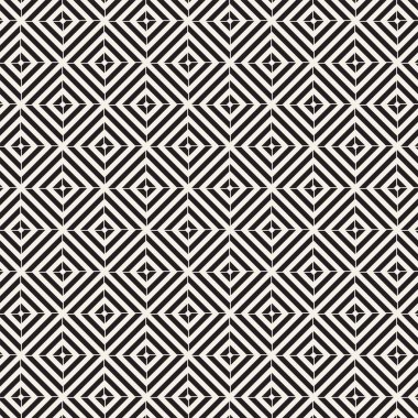Vektör kesintisiz geometrik desen çapraz tarama. Grafik veya arka plan geçti. Damalı motif. Crosshatched hatlarının kesintisiz siyah beyaz doku. Kafes basit kumaş baskı.