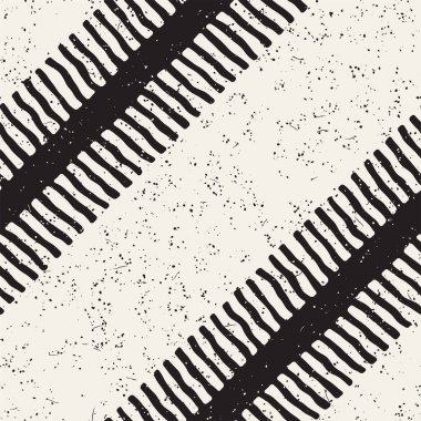 El ile Dikişsiz desen fırça darbeleriyle çizilmiş. Doodle grunge illüstrasyon mürekkep. Geometrik vektör desen.