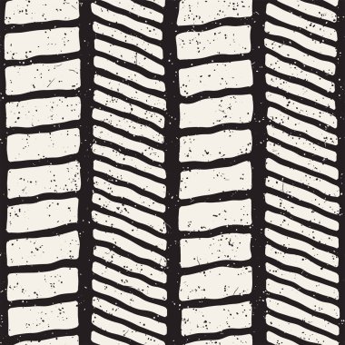 El ile Dikişsiz desen fırça darbeleriyle çizilmiş. Doodle grunge illüstrasyon mürekkep. Geometrik vektör desen.