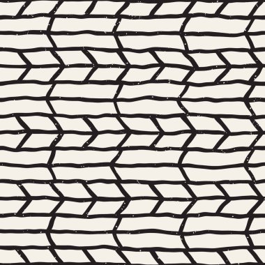 El ile Dikişsiz desen fırça darbeleriyle çizilmiş. Doodle grunge illüstrasyon mürekkep. Geometrik vektör desen.