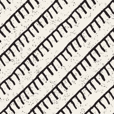 El ile Dikişsiz desen fırça darbeleriyle çizilmiş. Doodle grunge illüstrasyon mürekkep. Geometrik vektör desen.