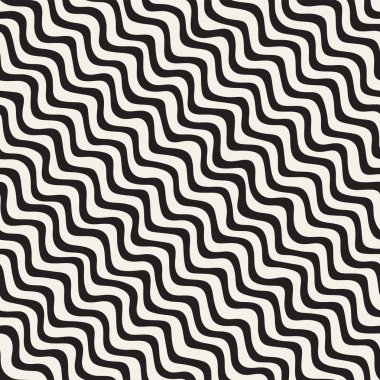 El ile Seamless Modeli dalgalar çizilmiş. Arka plan dalgalı fırça darbeleriyle. Siyah ve beyaz serbest doku hatları.