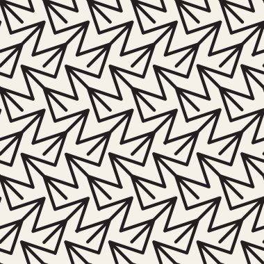 Soyut geometrik desen çizgili satırlar. Sorunsuz vektör arka plan. Siyah ve beyaz kafes doku.