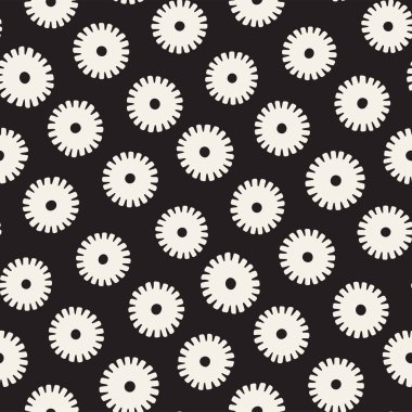 Vektör sorunsuz sunburst şekiller serbest desen. Arka plan yuvarlak fırça darbeleriyle. Elle çizilmiş doku