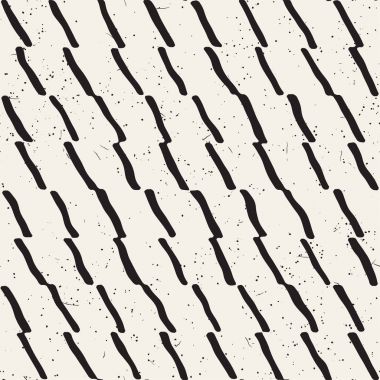 El ile Dikişsiz desen fırça darbeleriyle çizilmiş. Doodle grunge illüstrasyon mürekkep. Geometrik vektör desen.
