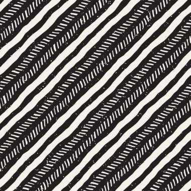 El ile Dikişsiz desen fırça darbeleriyle çizilmiş. Doodle grunge illüstrasyon mürekkep. Geometrik vektör desen.