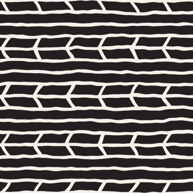 El ile Dikişsiz desen fırça darbeleriyle çizilmiş. Doodle grunge illüstrasyon mürekkep. Geometrik vektör desen.