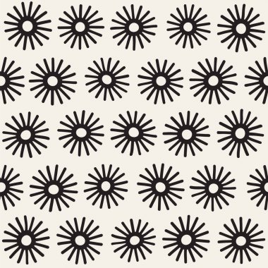 Vektör sorunsuz sunburst şekiller serbest desen. Arka plan yuvarlak fırça darbeleriyle. Elle çizilmiş doku