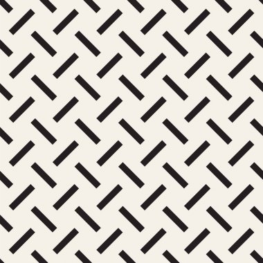 Vektör kesintisiz geometrik desen çapraz tarama. Grafik veya arka plan geçti. Damalı motif. Crosshatched hatlarının kesintisiz siyah beyaz doku. Kafes basit kumaş baskı.