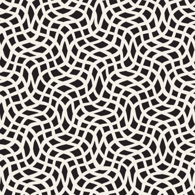 El ile Seamless Modeli dalgalar çizilmiş. Arka plan dalgalı fırça darbeleriyle. Siyah ve beyaz serbest doku hatları.