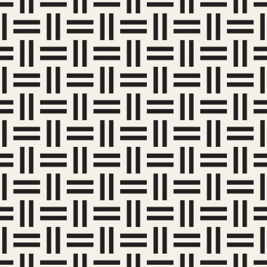 Vektör kesintisiz geometrik desen çapraz tarama. Grafik veya arka plan geçti. Damalı motif. Crosshatched hatlarının kesintisiz siyah beyaz doku. Kafes basit kumaş baskı.