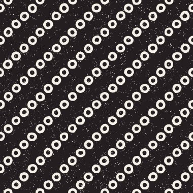 El çekilmiş siyah beyaz mürekkep soyut seamless modeli. Vektör doku. Tek renkli geometrik şekiller boya fırça satırları
