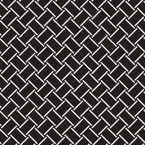 Crosshatch vecteur motif géométrique sans couture. Arrière-plan rectangles graphiques croisés. Motif à carreaux. Texture noire et blanche sans couture de lignes croisées. Impression simple en tissu Trellis . — Image vectorielle