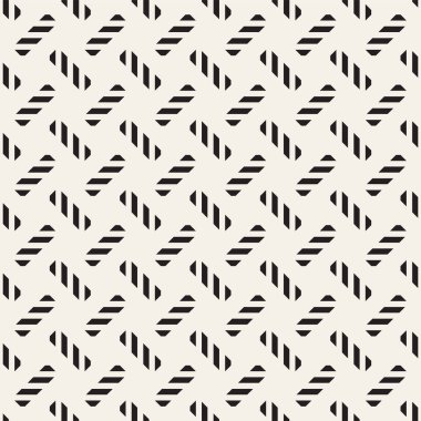 Vektör kesintisiz geometrik desen çapraz tarama. Grafik veya arka plan geçti. Damalı motif. Crosshatched hatlarının kesintisiz siyah beyaz doku. Kafes basit kumaş baskı.