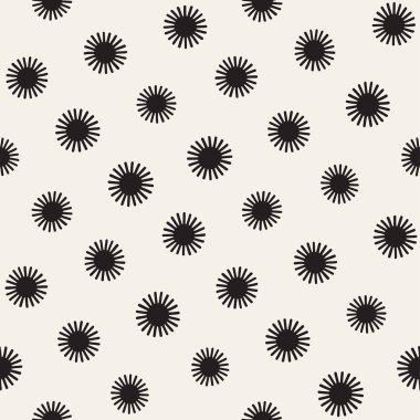 Vektör sorunsuz sunburst şekiller serbest desen. Arka plan yuvarlak fırça darbeleriyle. Elle çizilmiş doku