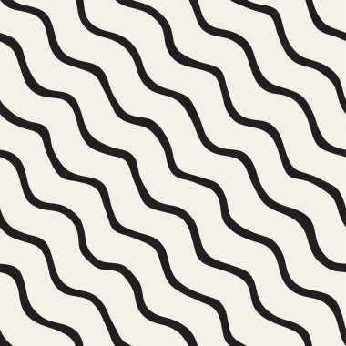 El ile Seamless Modeli dalgalar çizilmiş. Arka plan dalgalı fırça darbeleriyle. Siyah ve beyaz serbest doku hatları.