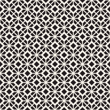 Soyut geometrik çizgiler kafes desen. Sorunsuz vektör arka plan. Siyah ve beyaz basit Yinelenen doku.