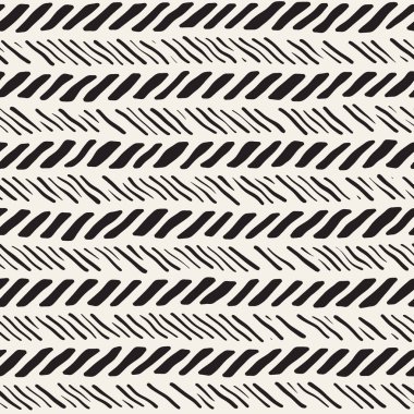 El ile Dikişsiz desen fırça darbeleriyle çizilmiş. Doodle grunge illüstrasyon mürekkep. Geometrik vektör desen.