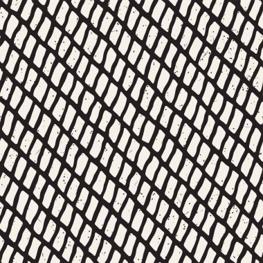 El ile Dikişsiz desen fırça darbeleriyle çizilmiş. Doodle grunge illüstrasyon mürekkep. Geometrik vektör desen.