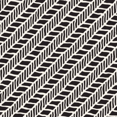 El ile Dikişsiz desen fırça darbeleriyle çizilmiş. Doodle grunge illüstrasyon mürekkep. Geometrik vektör desen.