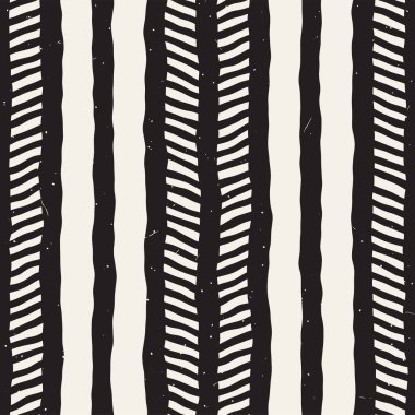 El ile Dikişsiz desen fırça darbeleriyle çizilmiş. Doodle grunge illüstrasyon mürekkep. Geometrik vektör desen.