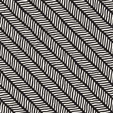 El ile Dikişsiz desen fırça darbeleriyle çizilmiş. Doodle grunge illüstrasyon mürekkep. Geometrik vektör desen.