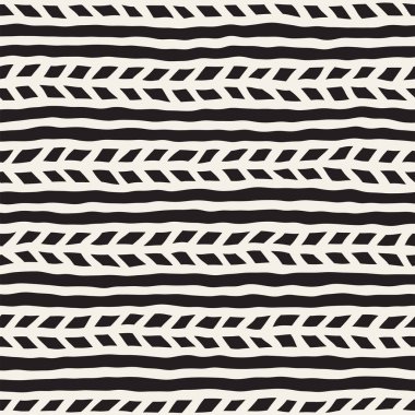 El ile Dikişsiz desen fırça darbeleriyle çizilmiş. Doodle grunge illüstrasyon mürekkep. Geometrik vektör desen.