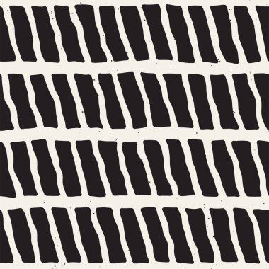 El ile Dikişsiz desen fırça darbeleriyle çizilmiş. Doodle grunge illüstrasyon mürekkep. Geometrik vektör desen.